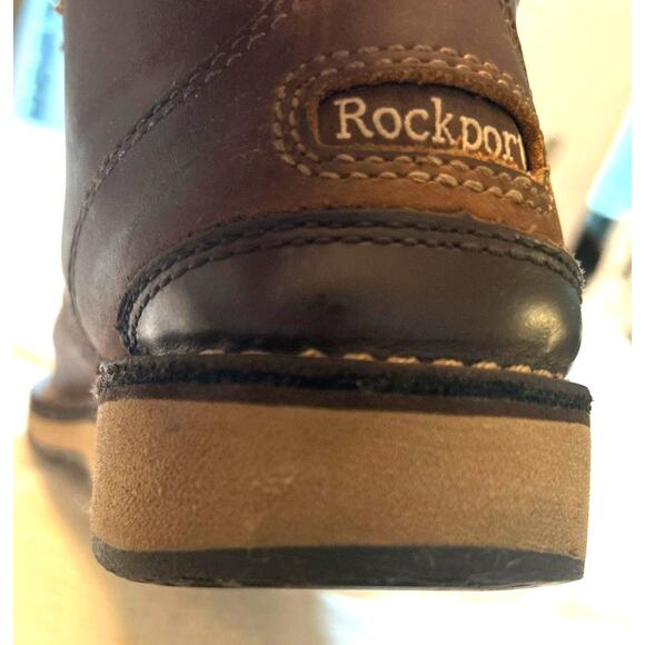 Men's Rockport Works Prestige Point Chukka Steel Toe Boots Beeswax Brown 11M - Picture 11 of 16